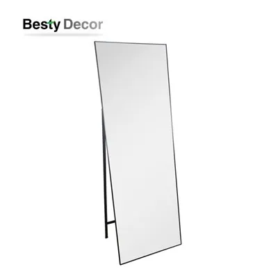 Espelho moderno de corpo inteiro com moldura fina em liga de alumínio