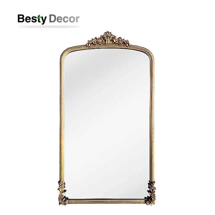 Espelhos grandes com moldura de madeira para piso no atacado para sala de estar